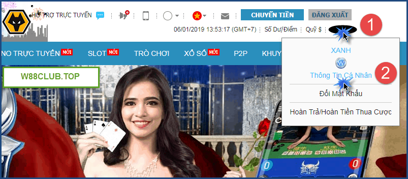 Cách rút tiền từ W88 - Hình 1 Cach rut tien tu W88 - Hinh 1